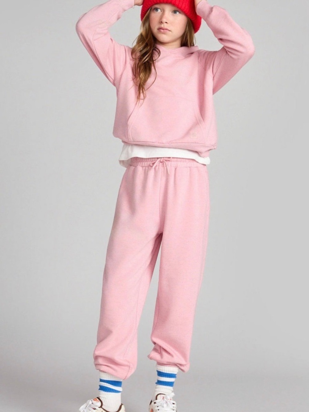 Mondetta Pink Kids Matching Sweatshirt & Sweatpants Set